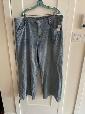 Light Wash Women’s Plus Size Mid Rise Baggy Denim Jeans